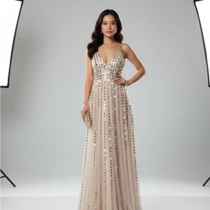 Free People Sequin Maxi Dress in Cream